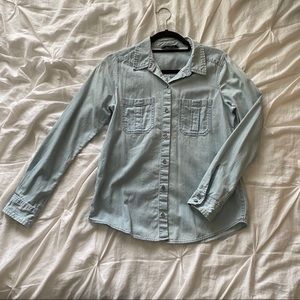 Express Denim Oversized Pocket Boyfriend Shirt